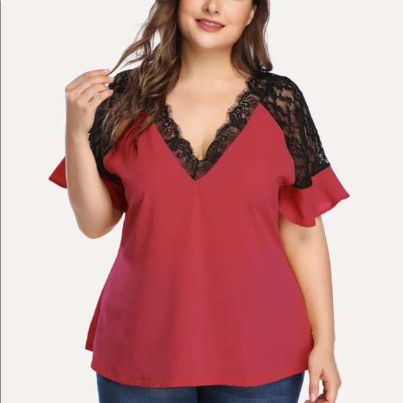 Plus size lace detail blouse - Picture 7 of 7